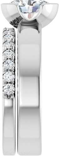Sužadėtuvių Žiedas „Half-Bezel Solitaire“ 14k white gold Oval 8mm x 6mm (9)