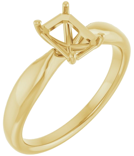 Sužadėtuvių Žiedas „Solitaire“ 585 Geltonojo Aukso Emerald 7mm x 5mm (1)