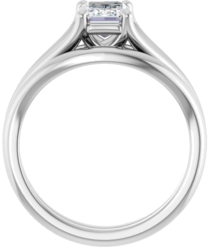 Sužadėtuvių Žiedas „Solitaire“ 14k white gold Emerald 7mm x 5mm (7)