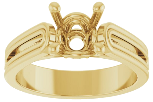 Sužadėtuvių Žiedas „Solitaire“ 585 Geltonojo Aukso Round 8mm (3)