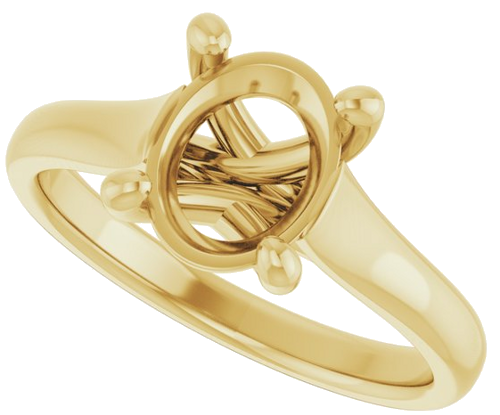 Sužadėtuvių Žiedas „Solitaire“ 585 Geltonojo Aukso Oval 9mm x 7mm (5)