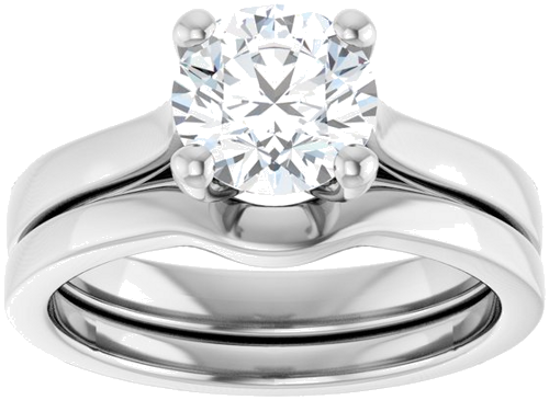 Sužadėtuvių Žiedas 18k white gold Round 7mm (8)