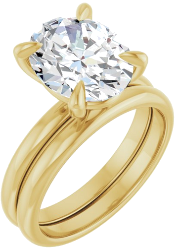 Sužadėtuvių Žiedas „Solitaire“ 585 Geltonojo Aukso Oval 11mm x 9mm (6)