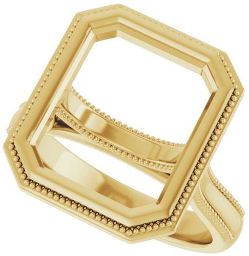 Sužadėtuvių Žiedas „Bezel-Set Solitaire“ 14k yellow gold Emerald 12mm x 10mm (5)