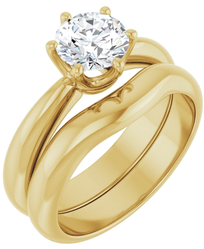 Sužadėtuvių Žiedas „Solitaire Crown-Inspired“ 14k yellow gold Round 6.5mm (6)