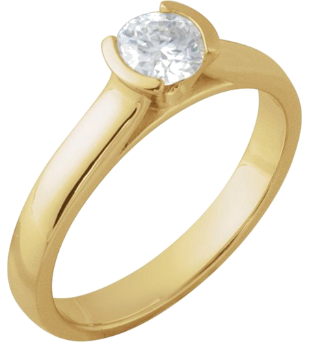 Sužadėtuvių Žiedas „Half-Bezel Solitaire“ 14k yellow gold Round 5.2mm (3)