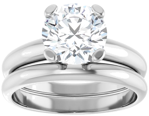Sužadėtuvių Žiedas „Solitaire“ 14k white gold Round 8mm (8)