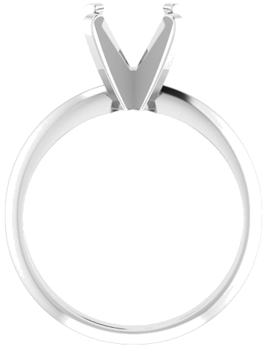 14K White 7.3-7.7 mm Round 4-Prong Solitaire Engagement Mounting (2)