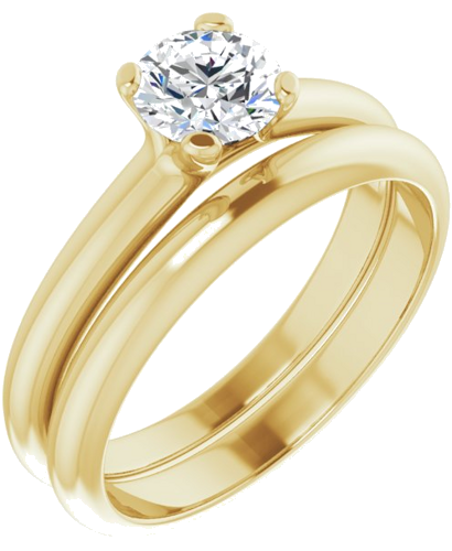 Sužadėtuvių Žiedas „Solitaire“ 10k yellow gold Round 5.5mm (6)