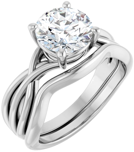 Platinum 8 mm Round Solitaire Engagement Ring Mounting (6)