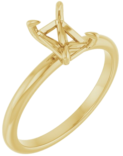 14K Yellow  7x5 mm Emerald Solitaire Engagement Ring Mounting (1)