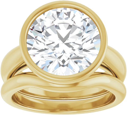 Sužadėtuvių Žiedas „Bezel-Set Solitaire“ 14k yellow gold Round 11mm (8)