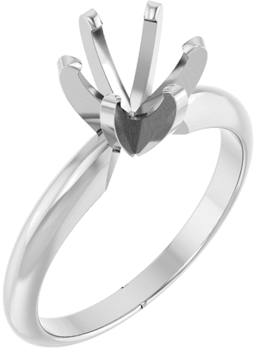 Platinum 6-6.6 mm Round Heavy 6-Prong Engagement Ring Mounting (1)