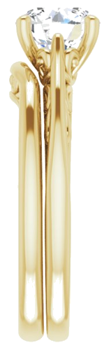 Sužadėtuvių Žiedas „Solitaire“ 585 Geltonojo Aukso Round 7mm (9)