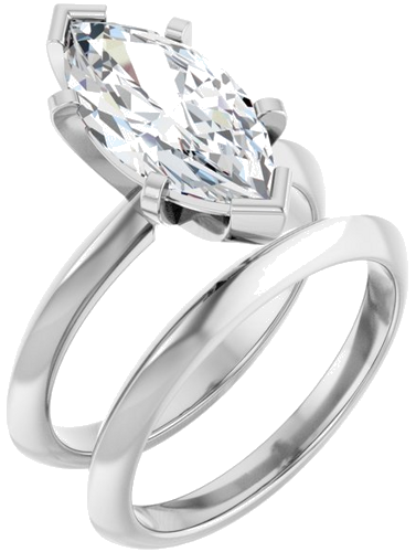 Sužadėtuvių Žiedas „Knife-Edge“ 14k white gold Marquise 14mm x 7mm (6)