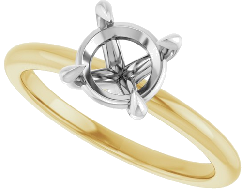 Sužadėtuvių Žiedas „Claw-Prong“ 14k yellow/white gold Round 7mm (5)