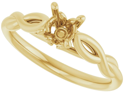 14K Yellow  5.2 mm Round Solitaire Engagement Ring Mounting (5)