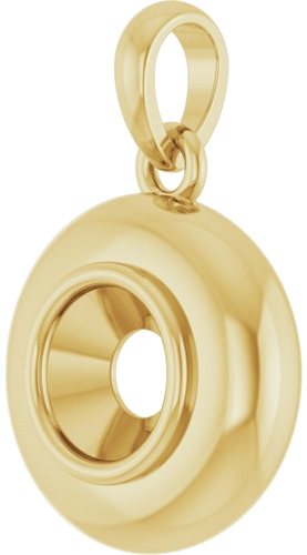 14K Yellow 5 mm Round Bezel-Set Puffy Pendant Mounting (2)