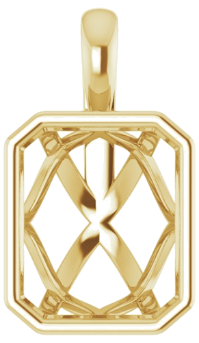 14K Yellow 12x10 mm Emerald Pendant Mounting (1)