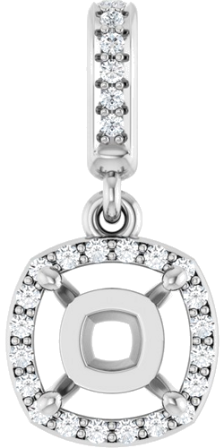 Pakabukas „Accented Halo-Style“ 14k white gold Cushion 6mm (1)