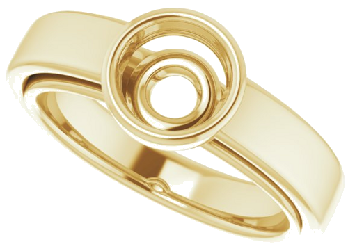 Sužadėtuvių Žiedas „Bezel-Set Solitaire“ 585 Geltonojo Aukso Round 6.5mm (5)