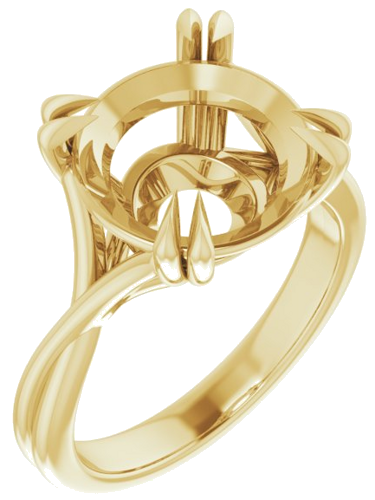 Sužadėtuvių Žiedas „Solitaire“ 585 Geltonojo Aukso Round 12mm (1)