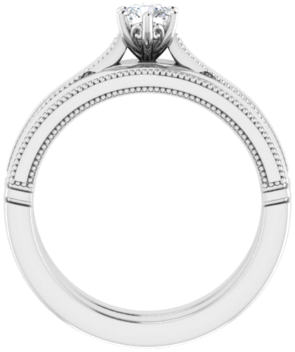 Sužadėtuvių Žiedas „Solitaire“ 14k white gold Round 4.1mm (7)