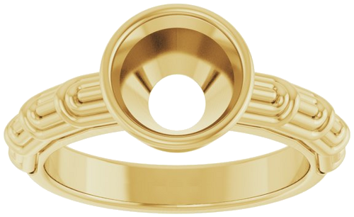 14K Yellow 8 mm Round Solitaire Engagement Ring Mounting (3)