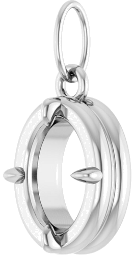 Pakabukas „Oval Claw-Prong Bezel-Style Charm“ 14k white gold Oval 7mm x 5mm (2)