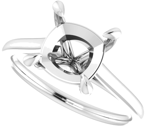 Sužadėtuvių Žiedas „Solitaire“ 585 Baltojo Aukso Cushion 8mm (5)