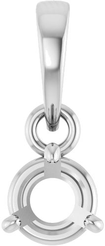 Pakabukas „Round 3-Prong“ 14k white gold Round 4.5mm (1)