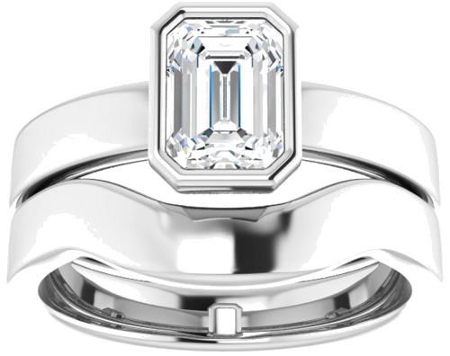 10K White 7x5 mm Emerald Solitaire Engagement Ring Mounting (8)