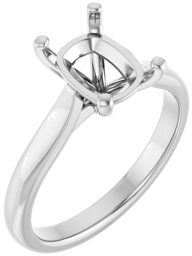 Sužadėtuvių Žiedas 14k white gold Elongated Cushion 9mm x 7mm (1)