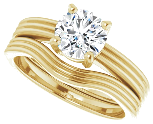 Sužadėtuvių Žiedas „Solitaire“ 10k yellow gold Round 6.5mm (10)
