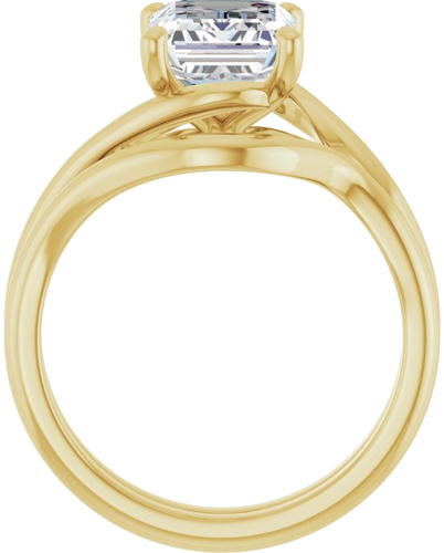 Sužadėtuvių Žiedas „Bypass“ 14k yellow gold Emerald 9mm x 7mm (7)