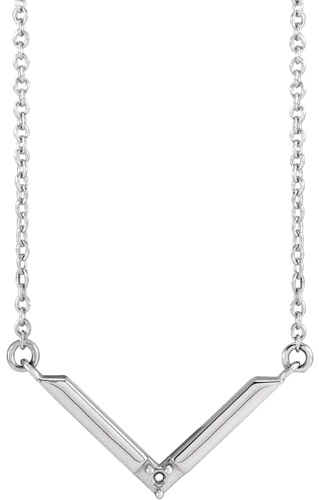 14K White 1-Stone Family V 18  Necklace Mounting (1)