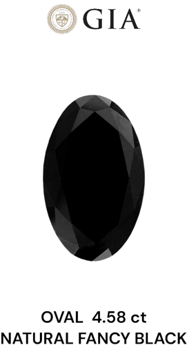 4.58 carat Fancy Black-VVS2 Natūralus Oval Deimantas (1)