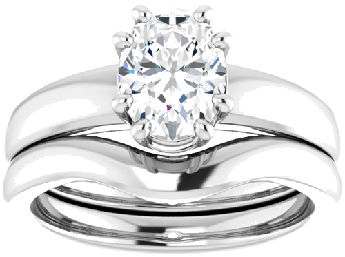 Sužadėtuvių Žiedas „Split-Prong Solitaire“ 14k white gold Oval 8mm x 6mm (8)