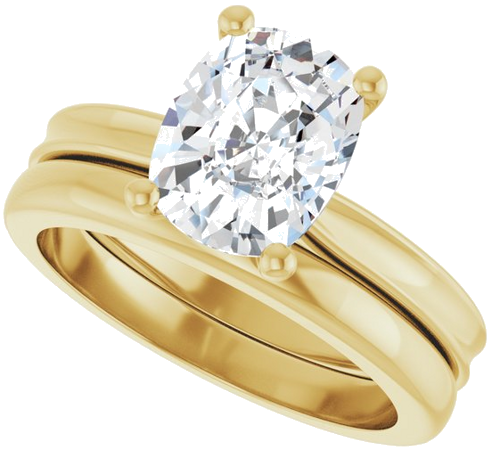 Sužadėtuvių Žiedas 14k yellow gold Elongated Cushion 9mm x 7mm (10)