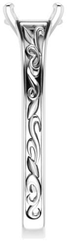 14K White  7 mm Round Solitaire Engagement Ring Mounting (4)