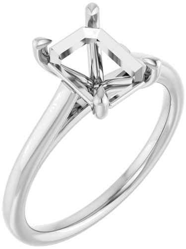 Sužadėtuvių Žiedas „Claw-Pong“ 14k white gold Emerald 8mm x 6mm (1)
