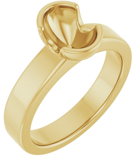 Sužadėtuvių Žiedas „Half-Bezel Solitaire“ 14k yellow gold Oval 8mm x 6mm (1)