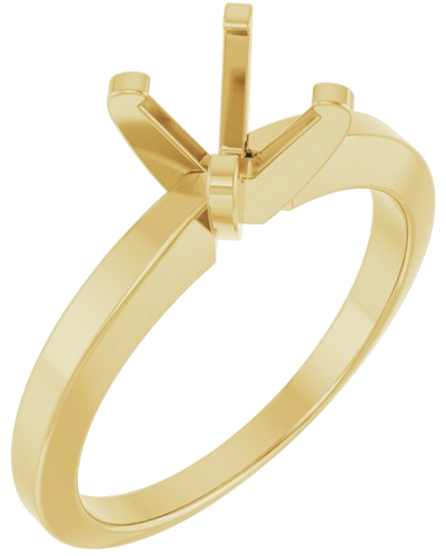 14K Yellow 6 mm Round Solitaire Engagement Ring Mounting (1)