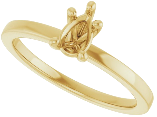 Sužadėtuvių Žiedas „Solitaire“ 14k yellow gold Pear 6mm x 4mm (5)