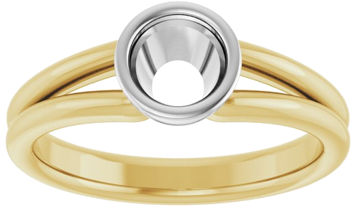 Sužadėtuvių Žiedas „Bezel-Set Solitaire“ 14k yellow/white gold Round 5.5mm (3)