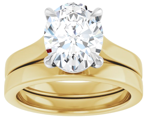 Sužadėtuvių Žiedas „Claw-Prong“ 14k yellow/white gold Oval 10mm x 8mm (8)