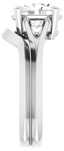 Sužadėtuvių Žiedas „Solitaire Split Shank“ 10k white gold Oval 9mm x 7mm (9)