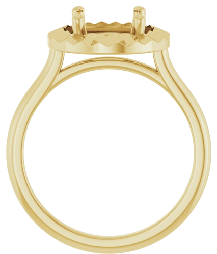 Sužadėtuvių Žiedas „Solitaire Geometric“ 14k yellow gold Round 8mm (2)