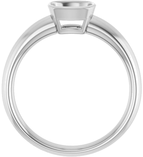 Sužadėtuvių Žiedas „Bezel-Set Solitaire“ 14k white gold Cushion 6mm (2)