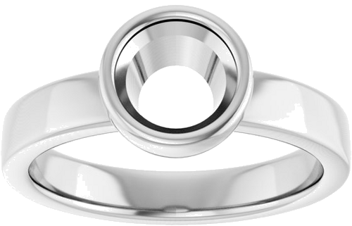 Sužadėtuvių Žiedas „Bezel-Set Solitaire“ 10k white gold Round 6.5mm (3)